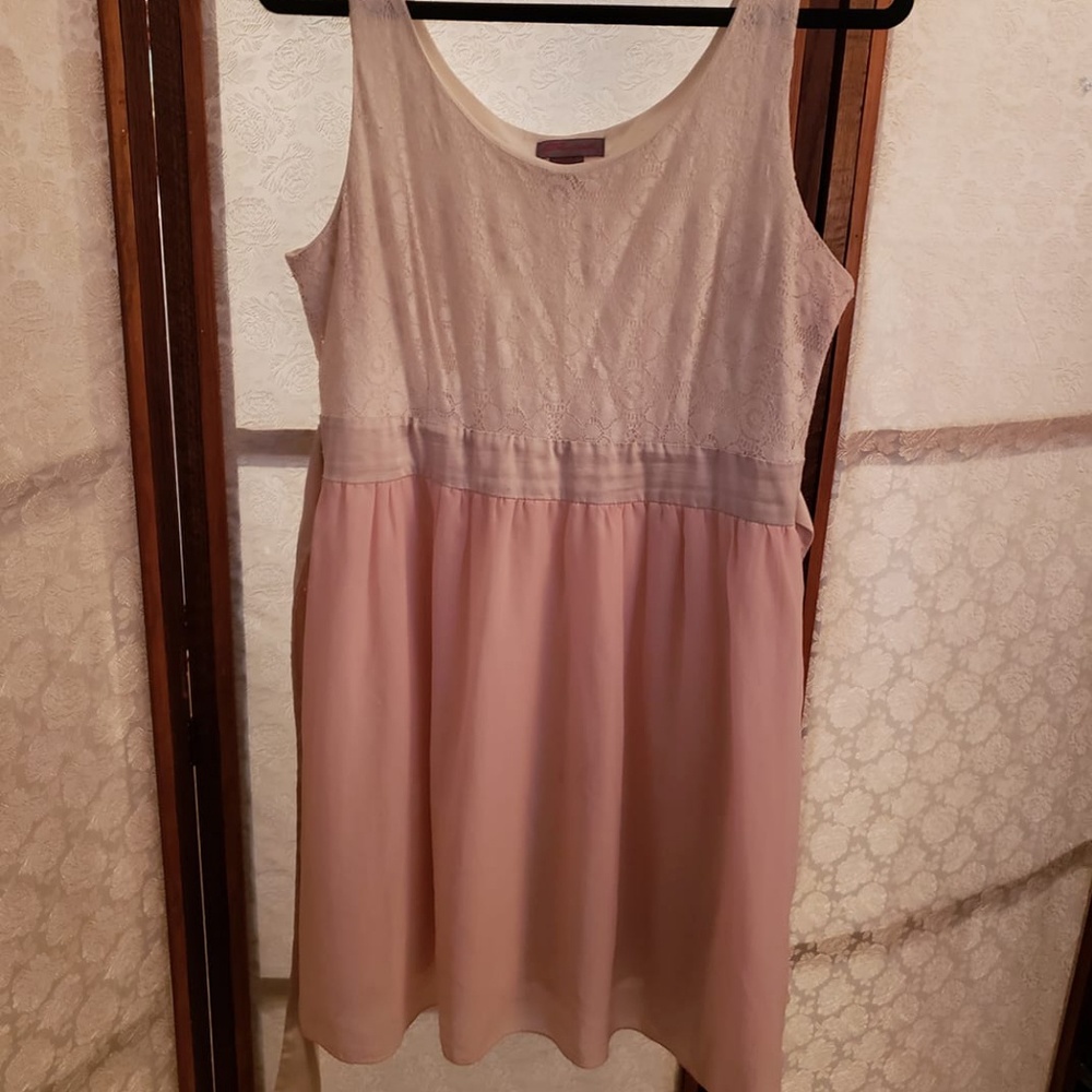 Ballet pink and cream dress